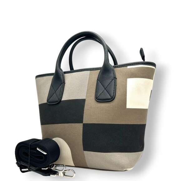 BALLY handbag/shoulder bag in canvas and leather with a patchwork block desig...,All Products : American Fashion Style Bags On Sale
